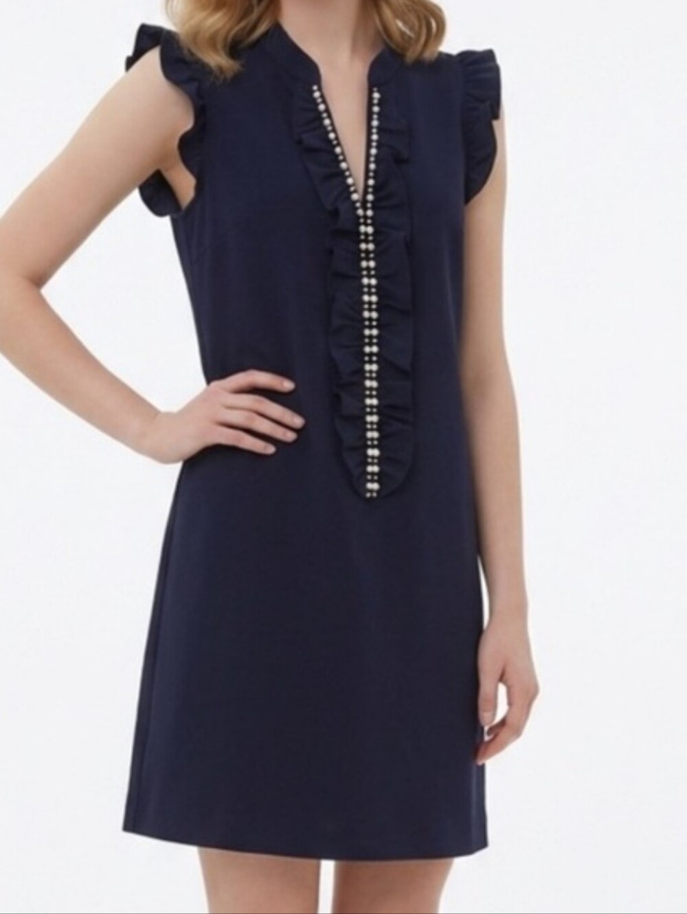 Lilly Pulitzer Dress Sz 14 Adalee Shift Dress True Navy Pearl